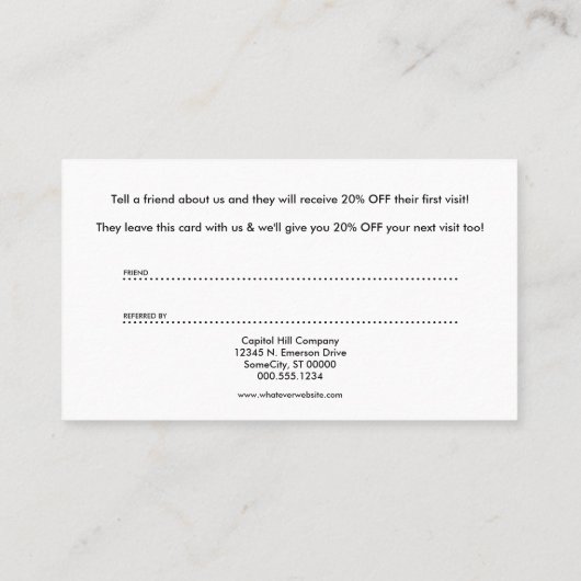 verbreiten Sie das Liebeempfehlungsprogramm Empfehlungskarte (Rückseite)