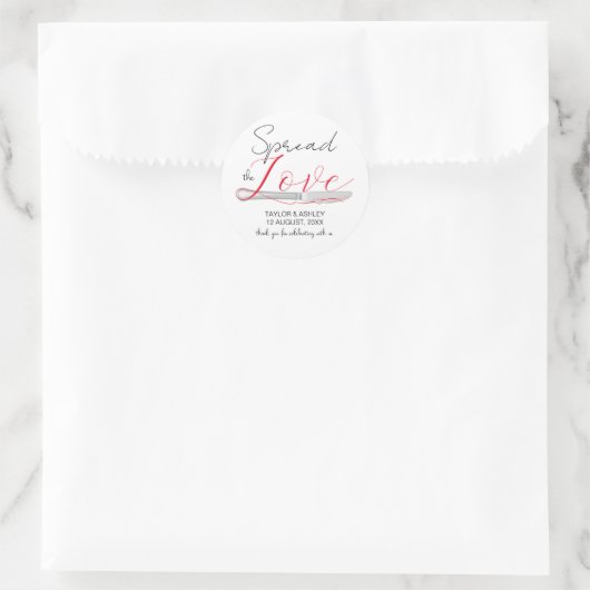 Verbreiten Sie die Liebe Minimal Script Wedding Cl Runder Aufkleber (Tasche)