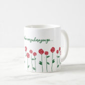 Verbreiten Sie die Liebe, Rote Rosen maßgeschneide Kaffeetasse (VorderseiteRechts)