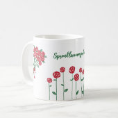 Verbreiten Sie die Liebe, Rote Rosen maßgeschneide Kaffeetasse (Vorderseite Links)