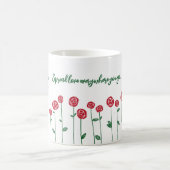 Verbreiten Sie die Liebe, Rote Rosen maßgeschneide Kaffeetasse (Mittel)