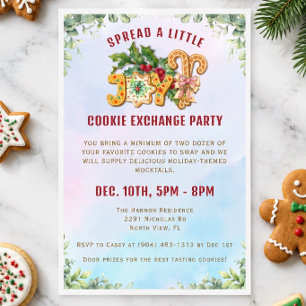 Verbreiten Sie Freude Gingerbread Design Keksausta Einladung