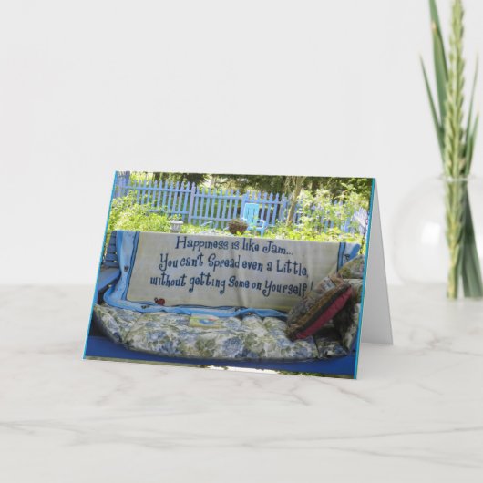 Verbreiten Sie Glück wie Stau Dankeskarte (Vorderseite)