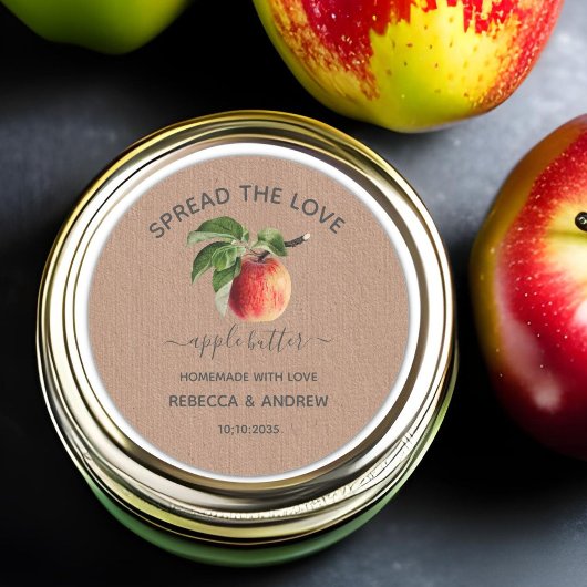 Verbreitung der Liebe Apple Butter Kraft Papier Be Runder Aufkleber
