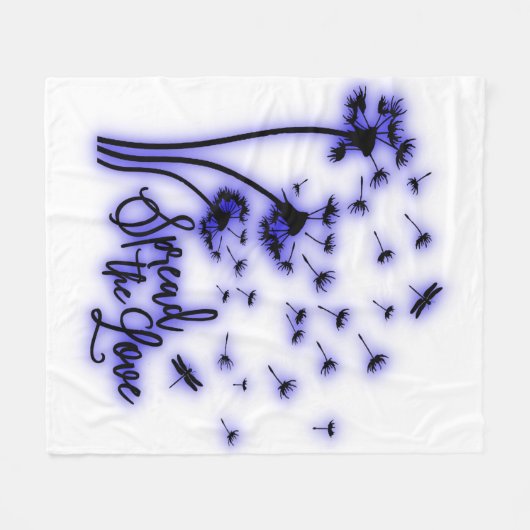 Verbreitung der Liebe Dandelion und Libellen Fleecedecke (Vorderseite (Horizontal))