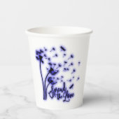 Verbreitung der Liebe Dandelion und Libellen Pappbecher (Vorderseite)