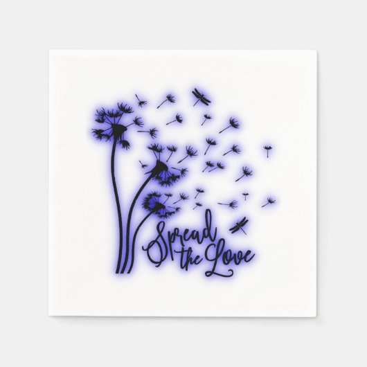 Verbreitung der Liebe Dandelion und Libellen Serviette (Vorderseite)