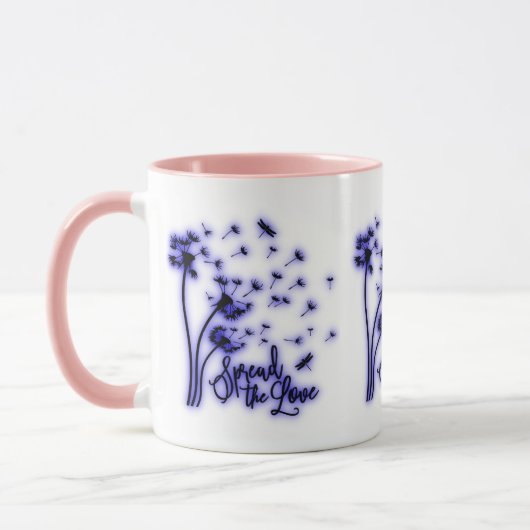 Verbreitung der Liebe Dandelion und Libellen Tasse (Links)