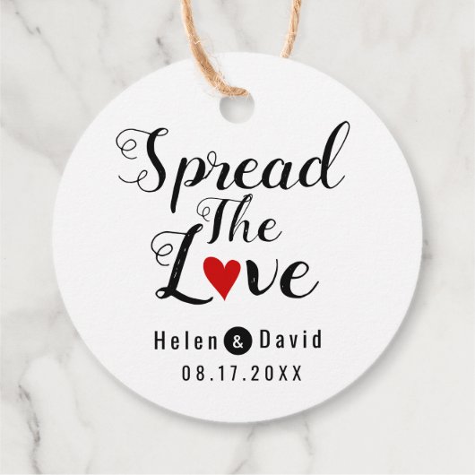 Verbreitung der Liebe Kalligraphie Rote Herzhochze Geschenkanhänger (Rückseite)