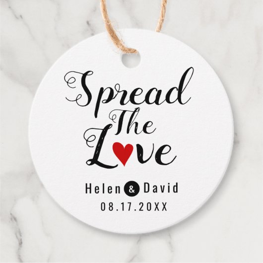 Verbreitung der Liebe Kalligraphie Rote Herzhochze Geschenkanhänger (Vorderseite)