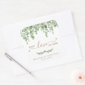 Verbreitung der Liebe nicht Germs Eukalyptus Green Quadratischer Aufkleber (Umschlag)