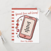 Verbreitung der Liebe nicht Germs Valentines Hand Karte (Vorderseite/Rückseite Beispiel)