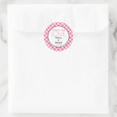 Verbreitung der Liebe Pink Gingham Gastgeschenk Ho Runder Aufkleber (Tasche)
