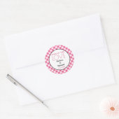Verbreitung der Liebe Pink Gingham Gastgeschenk Ho Runder Aufkleber (Umschlag)