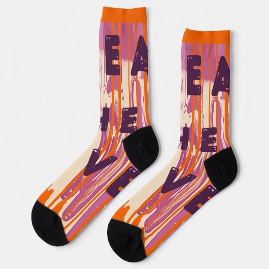 Verbreitung der Liebe schmolzene Farben Positive Z Socken (Linkes Detail)