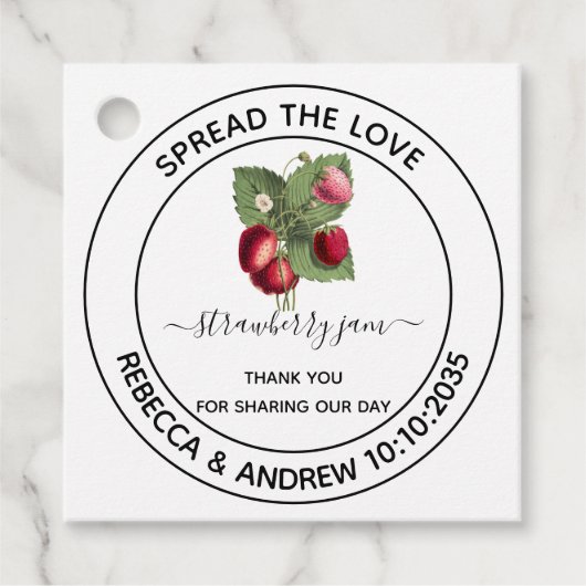 Verbreitung der Liebe Strawberry Jam Gastgeschenk Geschenkanhänger (Vorderseite)