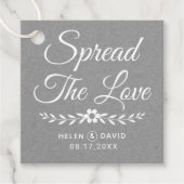 Verbreitung der Liebe Typografie grau rustikale Ho Geschenkanhänger (Vorderseite)
