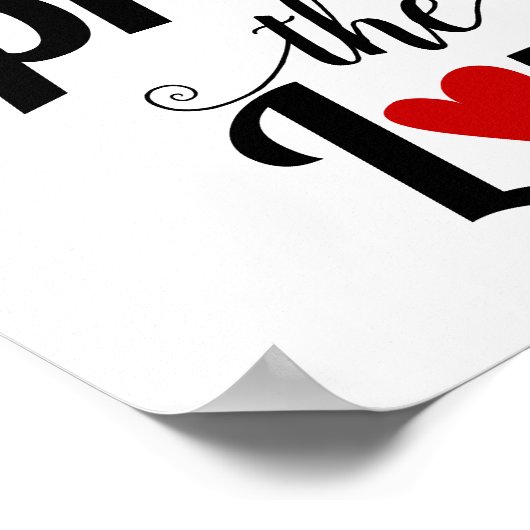 Verbreitung der Liebe Typografie rotes Herz Poster (Ecke)