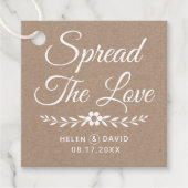 Verbreitung der Liebe weiße Typografie rustikale H Geschenkanhänger (Vorderseite)