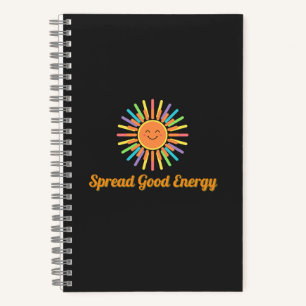 Verbreitung guter Energie   Positives Retrodesign Notizblock