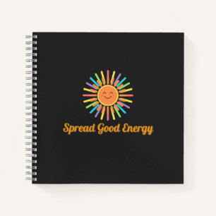 Verbreitung guter Energie   Positives Retrodesign Notizblock