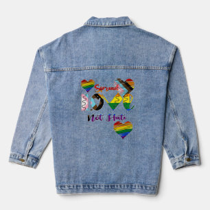 Verbreitung von Liebe nicht hassen Jeansjacke