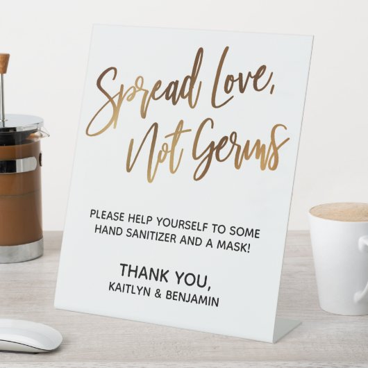 Verbreitung von Liebe, nicht von Keimen mit einfac Sockelschild (In Situ)