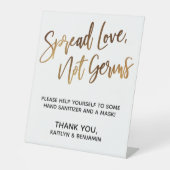 Verbreitung von Liebe, nicht von Keimen mit einfac Sockelschild (Vorderseite)