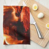 Verbrennung von Flammen am Brandort I Handtuch (Viertel Falte)