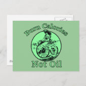 Verbrennung von Kalorien, nicht von Öl-Fahrradprod Postkarte (Vorne/Hinten)