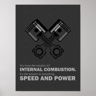 Verbrennungsmotor - Geschwindigkeit und Leistung Poster