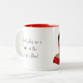 "Verbringe dich, und ich komme vielleicht zu dir z Zweifarbige Tasse (Vorderseite Links)