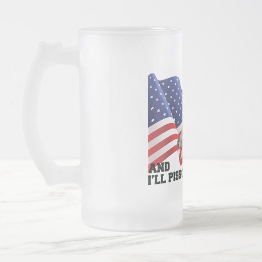 Verbringe nicht meine Flagge Mattglas Bierglas (Links)