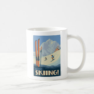 Verbringen Sie den Tag mit Vintage-Skiing Kaffeetasse