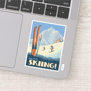 Verbringen Sie den Tag Ski Vintag Aufkleber
