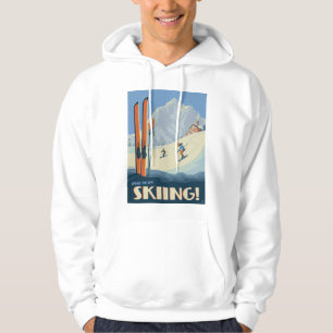 Verbringen Sie den Tag Ski Vintag Hoodie