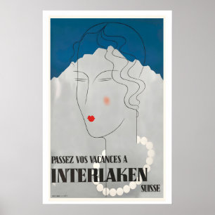 Verbringen Sie Ihre Ferien in Interlaken Schweiz Poster