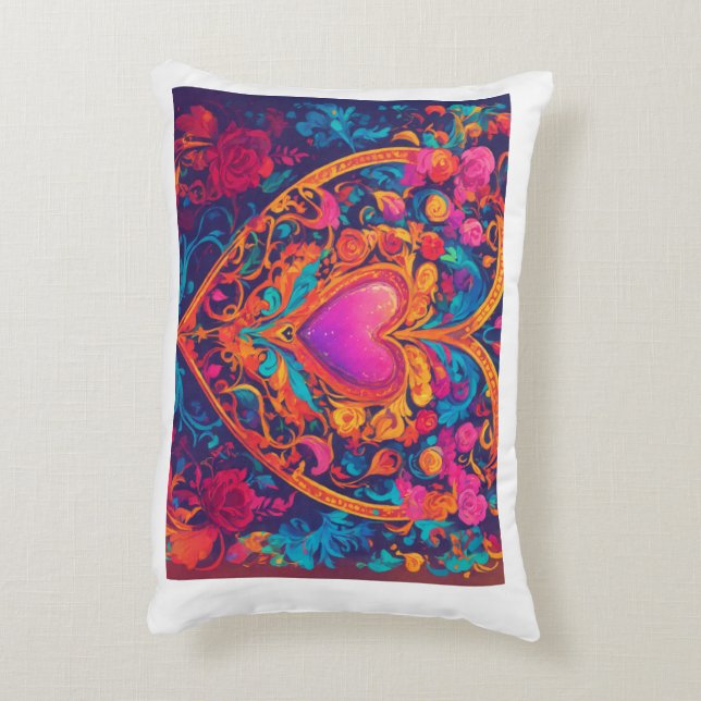 Verbunden durch Herz. Dekokissen (Rückseite(Vertikal))