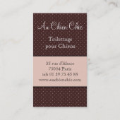 Verbunden mit meinem französischen Bouledogue Visitenkarte (Rückseite)