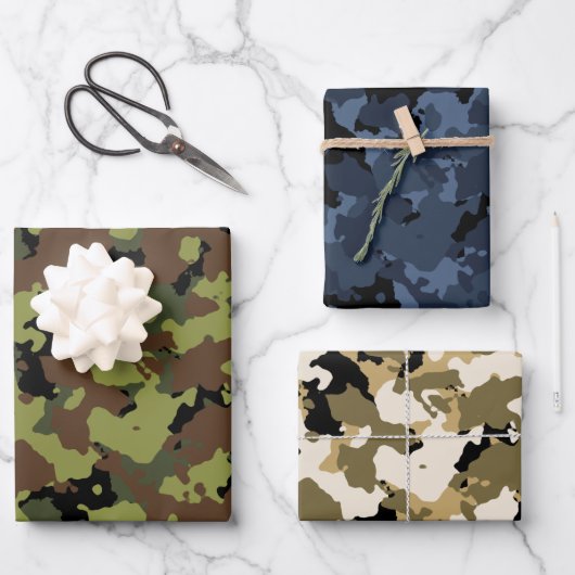 Verbundene Camouflage Geschenkpapier Set (Vorderseite)