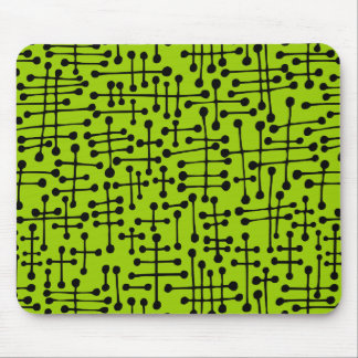 Verbundene Felder - Schwarz auf grün Mousepad