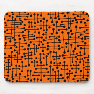 Verbundene Felder - Schwarz auf orange Mousepad