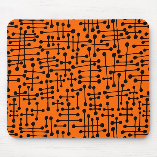 Verbundene Felder - Schwarz auf orange Mousepad (Vorne)