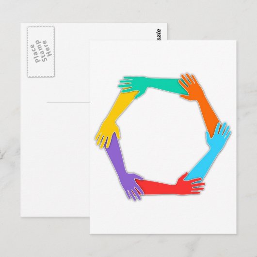 Verbundene Hände Postkarte (Vorne/Hinten)