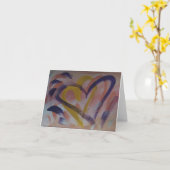 Verbundene Herzanmerkungskarte - lila und gelb Karte (Gelbe Blume)