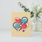 Verbundene Herzen Begleitkarte (Stehend Vorderseite)