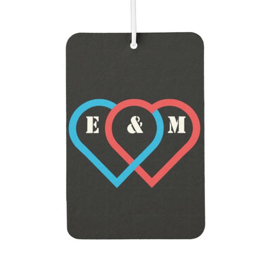 Verbundene Herzen. Buchstaben können individuell a Autolufterfrischer (Vorderseite)