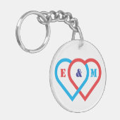 Verbundene Herzen. Buchstaben können individuell a Schlüsselanhänger (Vorderseite links)