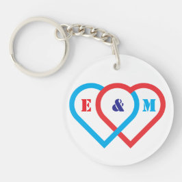 Verbundene Herzen. Buchstaben können individuell a Schlüsselanhänger