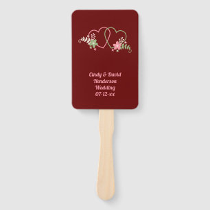 Verbundene Herzen Hochzeitdatum Nachname Handfan Fächer